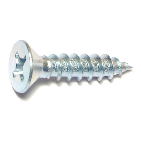 Midwest Fastener Sheet Metal Screw, #12 x 1 in, Zinc Plated Steel Flat Head Phillips Drive, 40 PK 63671